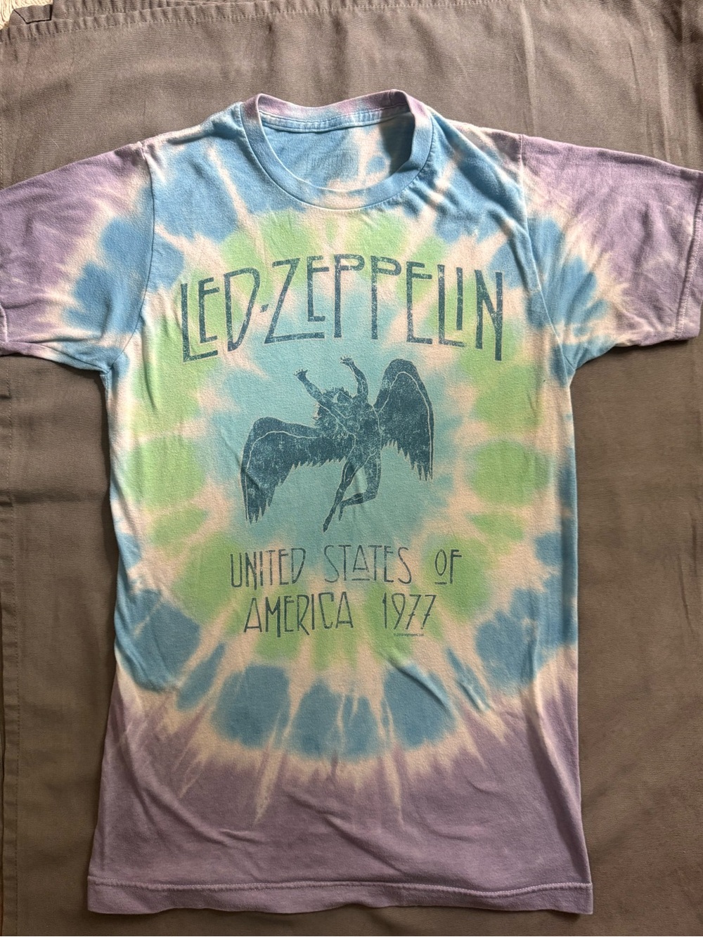 Tie-Dye Graphic Tee - Pastel Blue Green Purple